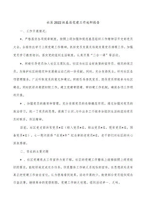 社区2022抓基层党建工作述职报告.docx