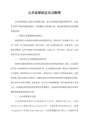 公共政策制定名词解释.docx