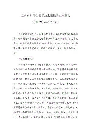 盘州市批零住餐行业上规提质三年行动计划（2019—2021年）.docx