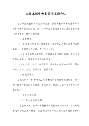 学院本科生专业分流实施办法.docx