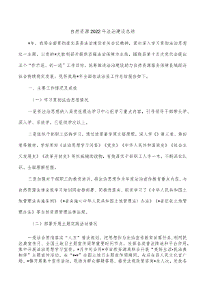 自然资源2022年法治建设总结.docx