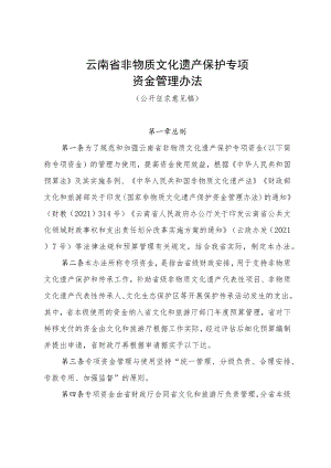 云南省非物质文化遗产保护专项资金管理办法.docx