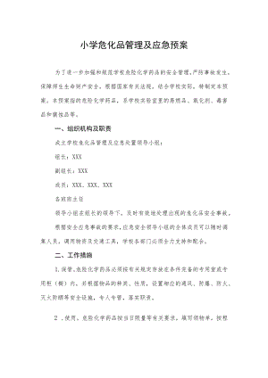 小学危化品管理及应急预案.docx