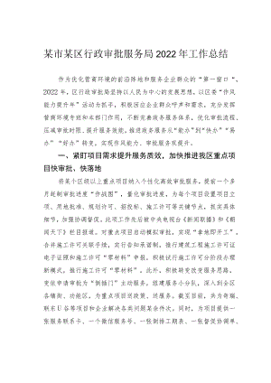 某市某区行政审批服务局2022年工作总结.docx