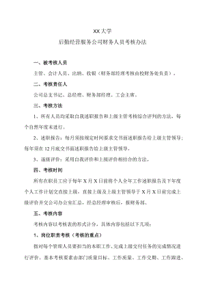 XX大学后勤经营服务公司财务人员考核办法.docx