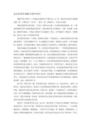 某企业领导2023年新年贺词.docx