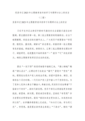 党委书记2023年主题教育读书班学习专题研讨会上的发言(二篇).docx