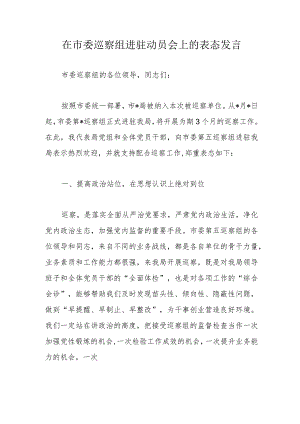 在市委巡察组进驻动员会上的表态发言.docx