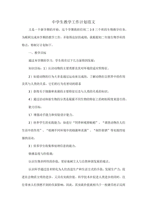 中学生教学工作计划范文.docx