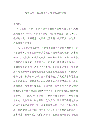 局长在第二批主题教育工作会议上的讲话.docx