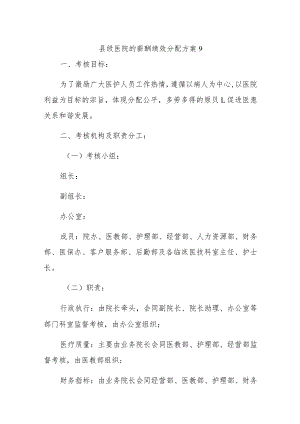 县级医院的薪酬绩效分配方案9.docx
