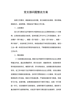 党支部问题整改方案.docx