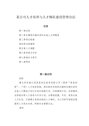 某公司人才培养与人才梯队建设管理办法.docx