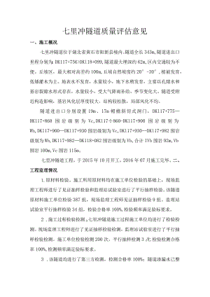 3七里冲隧道质量评估意见.docx