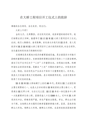 在大桥工程项目开工仪式上的致辞.docx