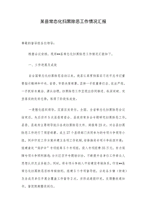 某县常态化扫黑除恶工作情况汇报.docx