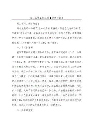 员工年终工作总结【优秀3篇】.docx