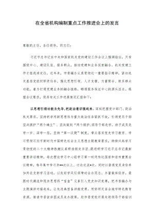 在全省机构编制重点工作推进会上的发言.docx