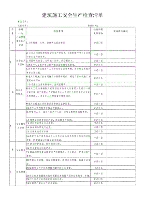 建筑施工安全生产检查清单.docx
