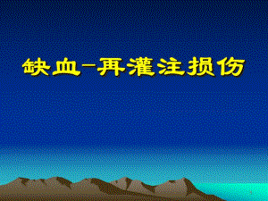 病理生理学缺血再灌注损伤必看ppt.ppt