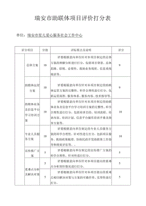 瑞安市助联体项目评价打分表.docx