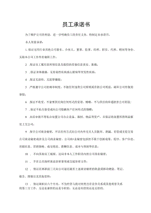 员工承诺书（标准模版）.docx