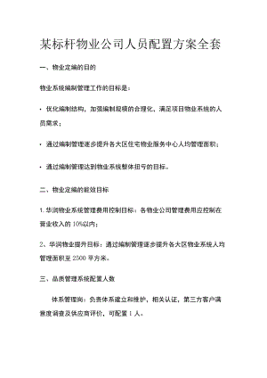某标杆物业公司人员配置方案全套.docx