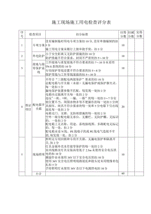 施工现场施工用电检查评分表.docx