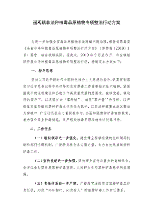 遥观镇非法种植毒品原植物专项整治行动方案.docx