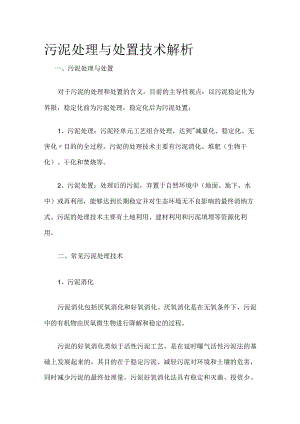 污泥处理与处置技术解析.docx