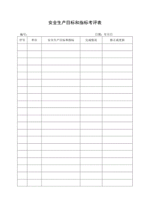 安全生产目标和指标考评表.docx