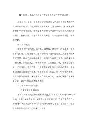 XX集团公司深入开展学习贯彻主题教育学习研讨方案.docx