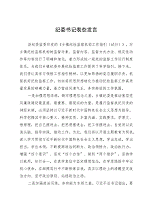乡镇纪委书记关于学习贯彻县纪委监委有关规定的表态发言.docx
