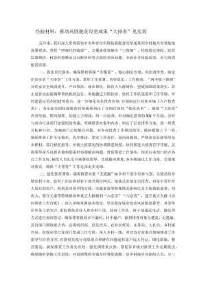 经验材料：推动巩固脱贫攻坚成果“大排查”见实效.docx
