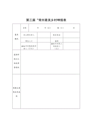 第三届“常州最美乡村”申报表.docx