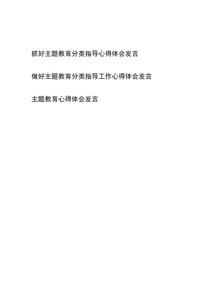做好主题教育分类指导工作心得体会发言2篇.docx