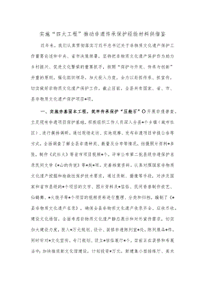 实施“四大工程”推动非遗传承保护经验材料供借鉴.docx