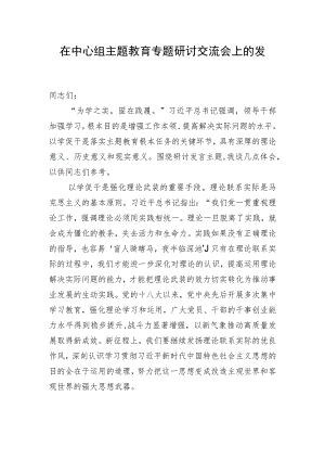 在中心组主题教育专题研讨交流会上的发言.docx