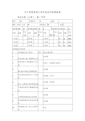 中小学校体育工作评估自评结果报表.docx