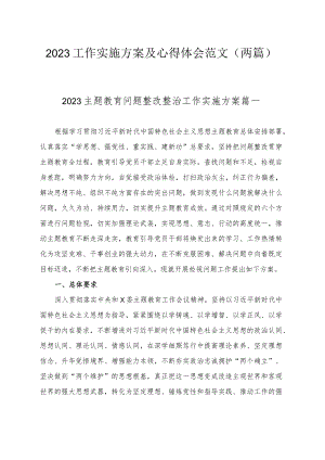 2023工作实施方案及心得体会范文（两篇）.docx