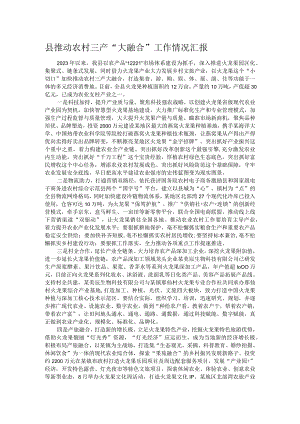 县推动农村三产“大融合”工作情况汇报.docx