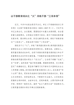 以干部教育培训之“火”淬炼干部“三项本领” .docx
