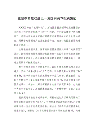 主题教育推动建设一流国有资本投资集团 .docx
