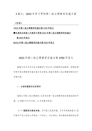 3篇文：2023年学习贯彻第二批主题教育实施方案.docx