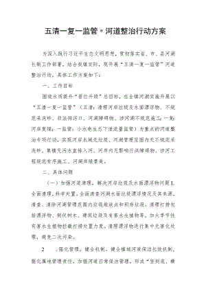 开展“五清一复一监管”河道整治行动方案 .docx