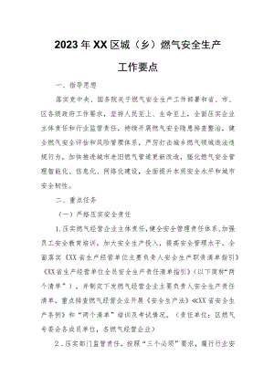 2023年XX区城（乡）燃气安全生产工作要点.docx