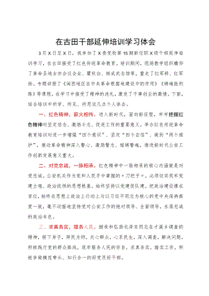 在古田干部延伸培训学习体会.docx