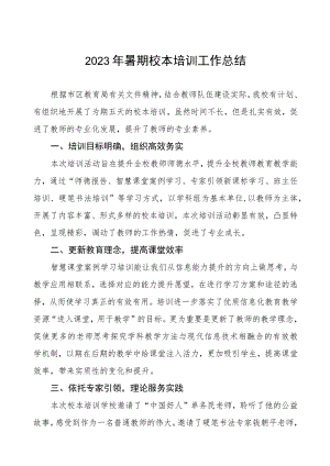 2023年暑期校本培训工作总结.docx