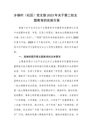 乡镇村（社区）党支部2023年关于第二批主题教育的实施方案000.docx