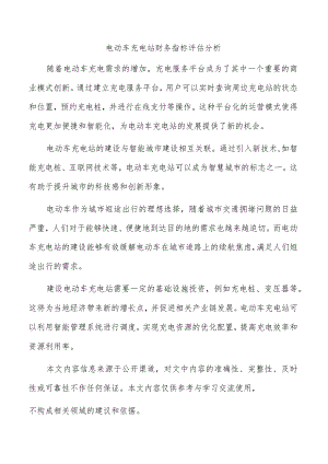电动车充电站财务指标评估分析.docx